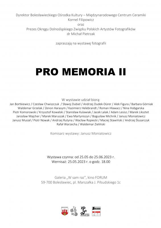 Wystawa fotografii PRO MEMORIA II